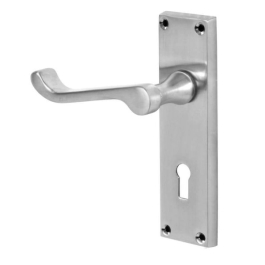 Door Handle - Scroll Lever - Lock - Brushed Nickel - (045102N)