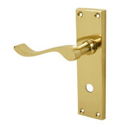 Door Handle - Scroll Lever - Privacy - Brass - (047557N)