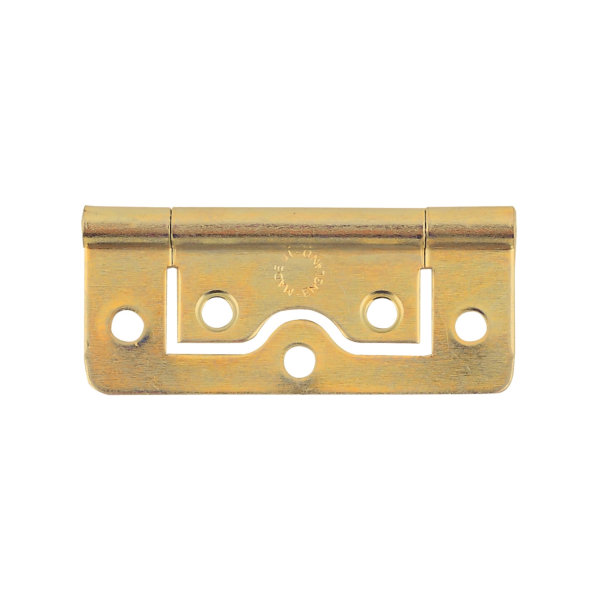 Flush Hinges 75mm - Brass Plated - (Pack of 2) - (002433N)