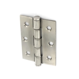 Steel Butt Hinges 75mm - Button Tipped - Satin Chrome - (Pack of 3)