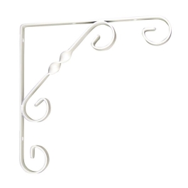 Shelf Bracket 200mm - Decorative Scroll - White