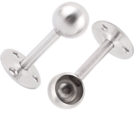 Wardrobe Rail End Supports 19mm - Chrome - (Pack of 2) - (WA30P)