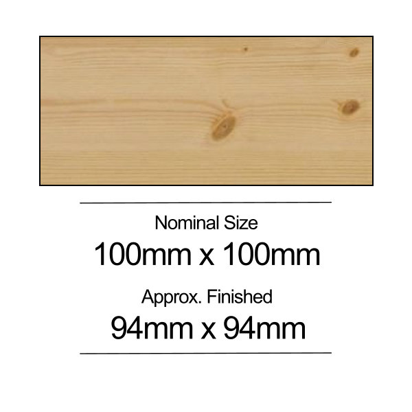 Softwood PSE - 100mm x 100mm - Per Metre