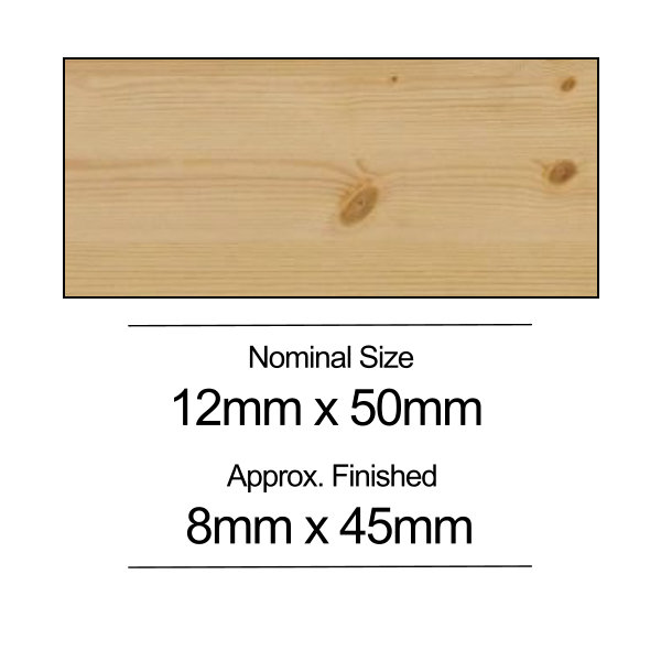 Softwood Pine Stripwood - 12mm x 71mm x 2.4Mt