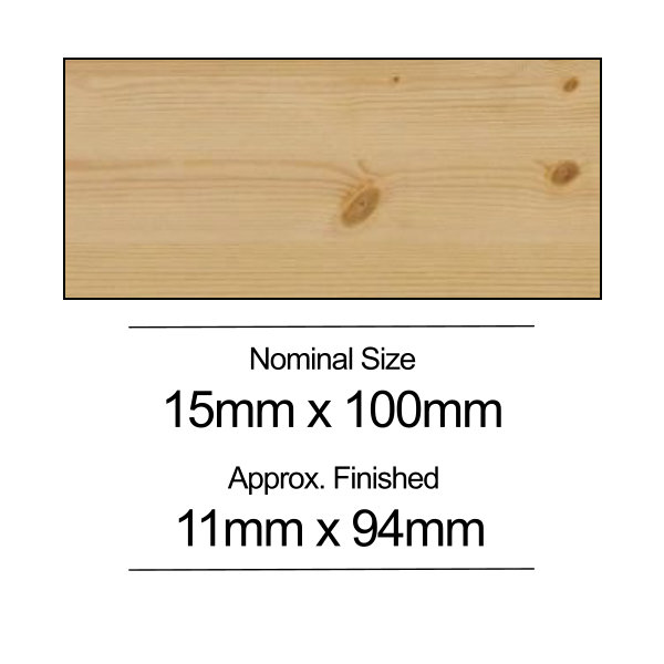 Softwood PSE - 15mm x 100mm - Per Metre