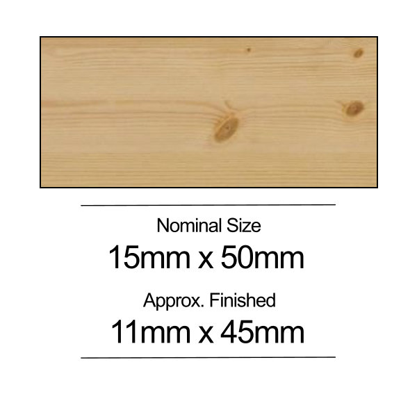Softwood PSE - 15mm x 50mm - Per Metre