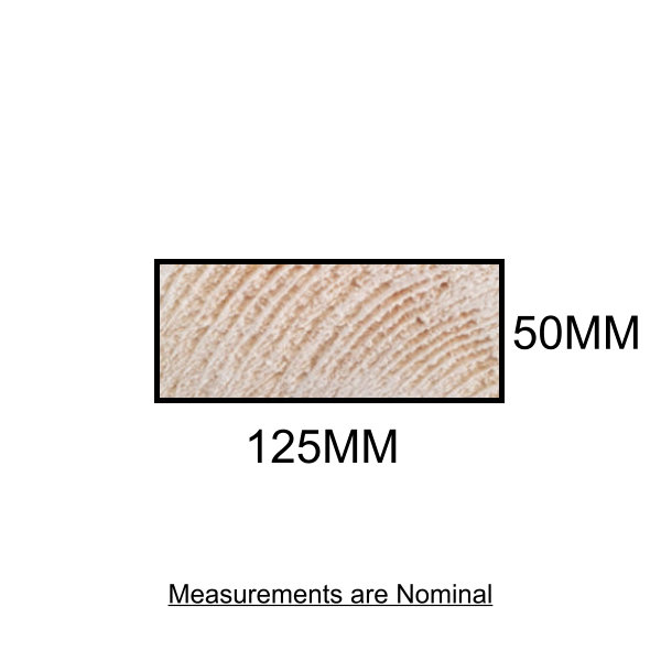 Sawn Softwood - C16 Eased Edge - 50mm x 125mm x 4.2Mt