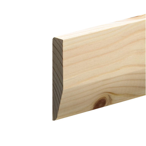 Softwood Pencil Round / Chamfered Skirting - 19mm x 100mm - Per Metre