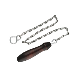 W.C Mahogany Pull Handle & Galvanised Chain - (9WCH)