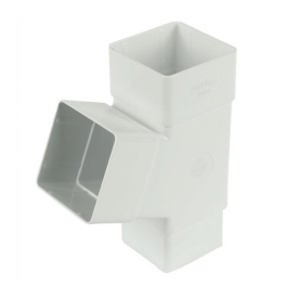 Rainwater Square Pipe Single Branch - White