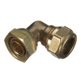 Brass Compression - Bent Tap Connector - 15mm x 1/2" - (9CBT1512)
