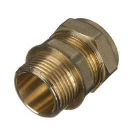 Brass Compression - Male Iron Coupler - 15mm x 1/2" - (9CCMI1512)