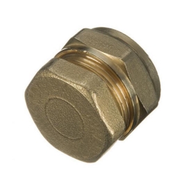 Brass Compression Stop End 15mm - (Pack of 2) - (318510)