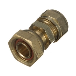 Brass Compression - Straight Tap Connector - 22mm x 3/4" - (9CT2234)