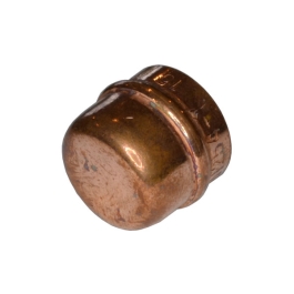 Copper End Cap 15mm - Solder Ring - (Pack of 2) - (339408)