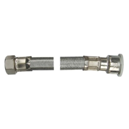 Flexible Tap Connector - Pushfit with Isolating Valve - 15mm x 1/2" x 300mm - (Pack of 2) - (324720)