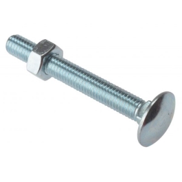 Carriage Bolts & Nuts - M10 x 110mm - (Pack of 10) - (10CB10110)