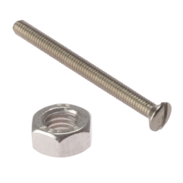 Machine Screws & Nuts - Zinc Plated - M6 x 50mm - (Pack of 8) - (041821N)