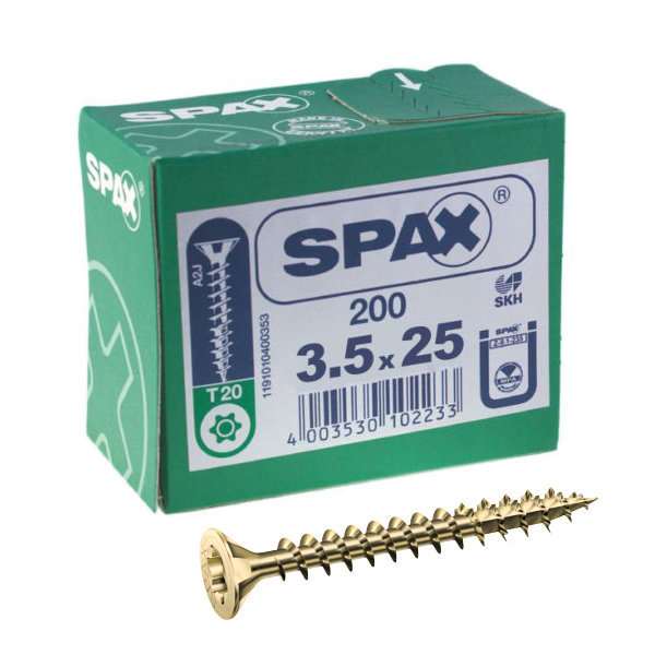 Spax Screws - 3.5 x 25mm - 1" x 6 - (200)