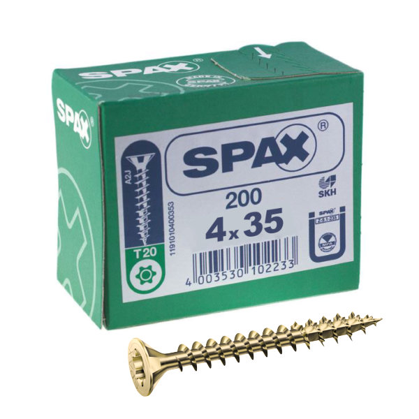 Spax Screws - 4.0 x 35mm - 1 3/8" x 8 - (200)