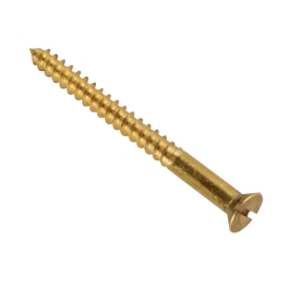 Slotted Countersunk Screws - Brass - M8 x 1 1/2" - (Pack of 4) - (016942N)