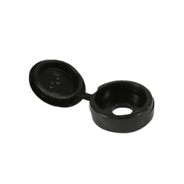 Screw Caps - Hinged - Black Plastic - (Pack of 100)