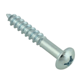 Round Head Woodscrews - Zinc Twinthread - M6 x 3/4" - (Pack of 30) - (041845N)