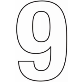 House Number 9 - Self Adhesive - White - (WH759P)