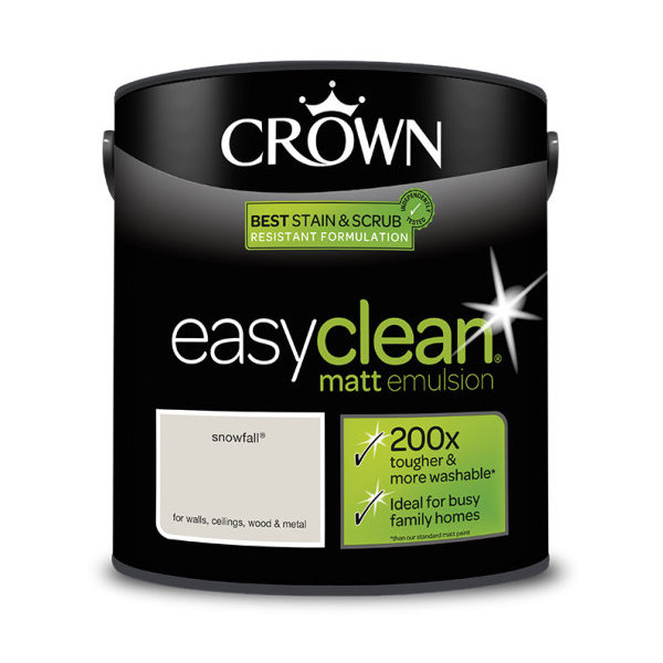 Crown EasyClean Matt Emulsion 2.5Lt - Neutrals - Snowfall