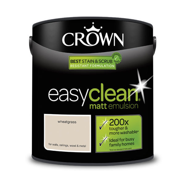 Crown EasyClean Matt Emulsion 2.5Lt - Neutrals - Wheatgrass