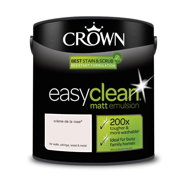 Crown EasyClean Matt Emulsion 2.5Lt - Reds - Creme De La Rose