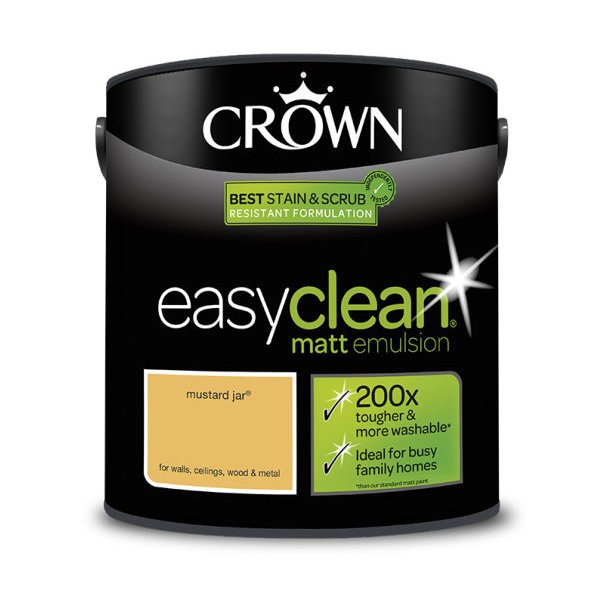 Crown EasyClean Matt Emulsion 2.5Lt - Yellows - Mustard Jar