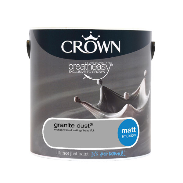 Crown Matt Emulsion 2.5Lt - Greys - Granite Dust