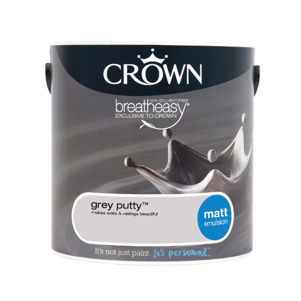 Crown Matt Emulsion 2.5Lt - Greys - Grey Putty