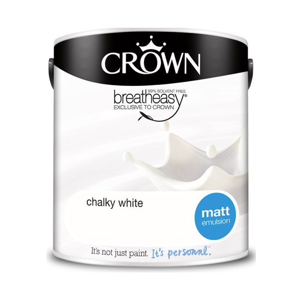 Crown Matt Emulsion 2.5Lt - Whites - Chalky White