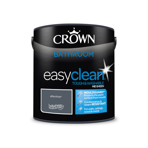 Crown Bathroom Paint 2.5Lt - EasyClean - Mid Sheen - Aftershow