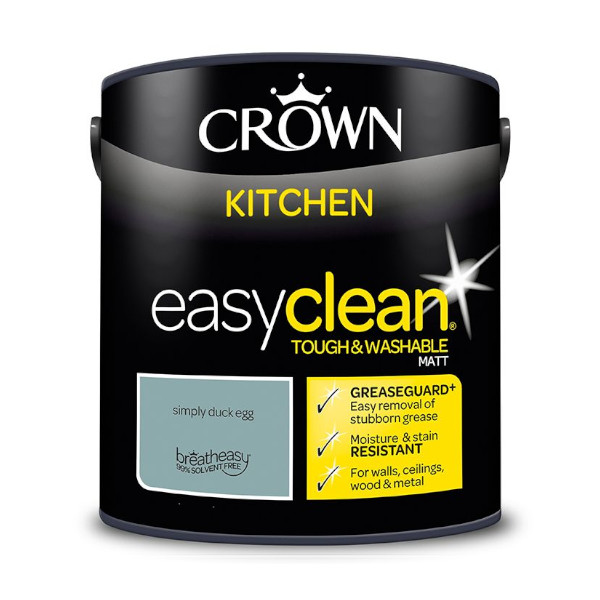 Crown Kitchen Paint 2.5Lt - EasyClean - Matt - Duck Egg