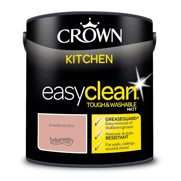 Crown Kitchen Paint 2.5Lt - EasyClean - Matt - Powdered Clay