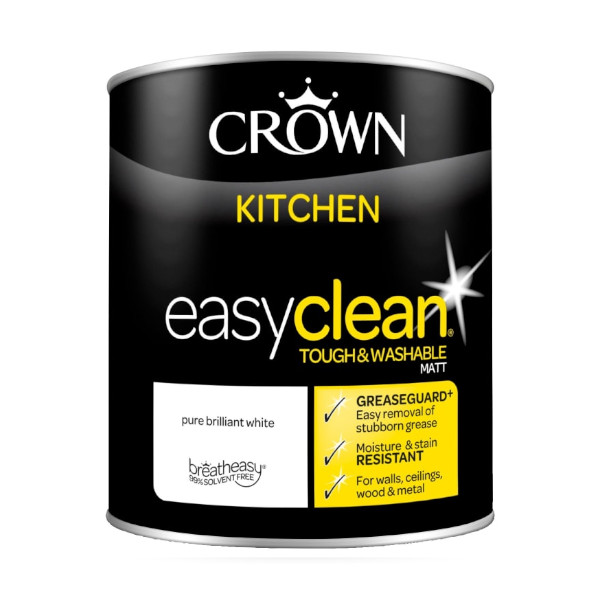 Crown Kitchen Paint 2.5Lt - EasyClean - Matt - Pure Brilliant White