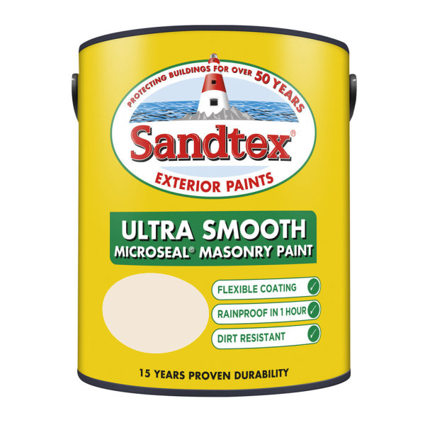 Sandtex Masonry Paint 2.5Lt - Smooth - Magnolia