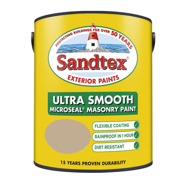 Sandtex Masonry Paint 2.5Lt - Smooth - Mid Stone