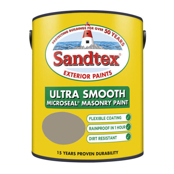Sandtex Masonry Paint 5Lt - Smooth - Dark Stone