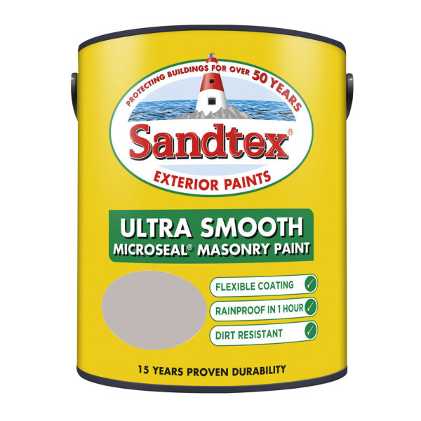 Sandtex Masonry Paint 5Lt - Smooth - Plymouth Grey