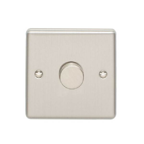 Rotary Dimmer Switch For LED - Stainless Steel - 1 Gang - 2 Way - 400W - (EN1DLEDSS)