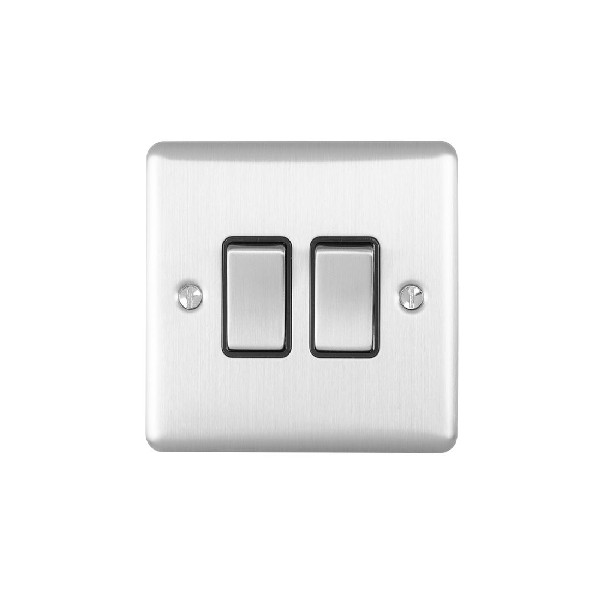 Wall Switch - Stainless Steel - 2 Gang - 2 Way - (EN2SWSSB)