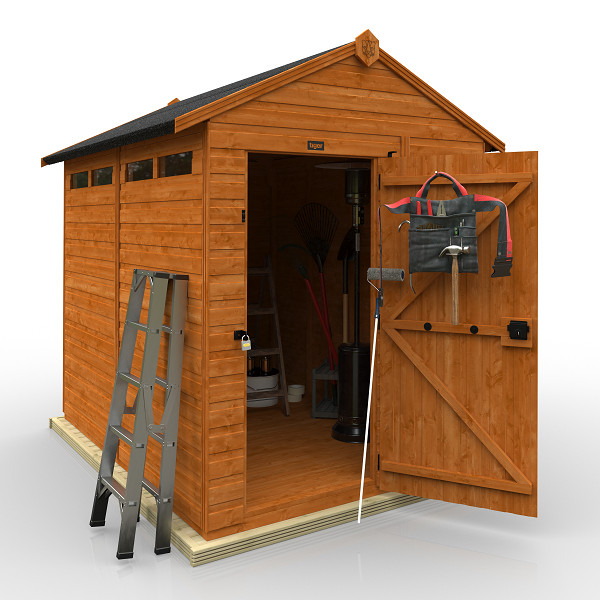 TigerFlex® Security Apex Shed - 8Ft Length x 6Ft Width