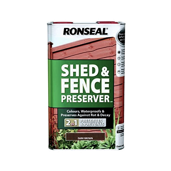Ronseal Shed & Fence Preserver 5Lt - Dark Brown