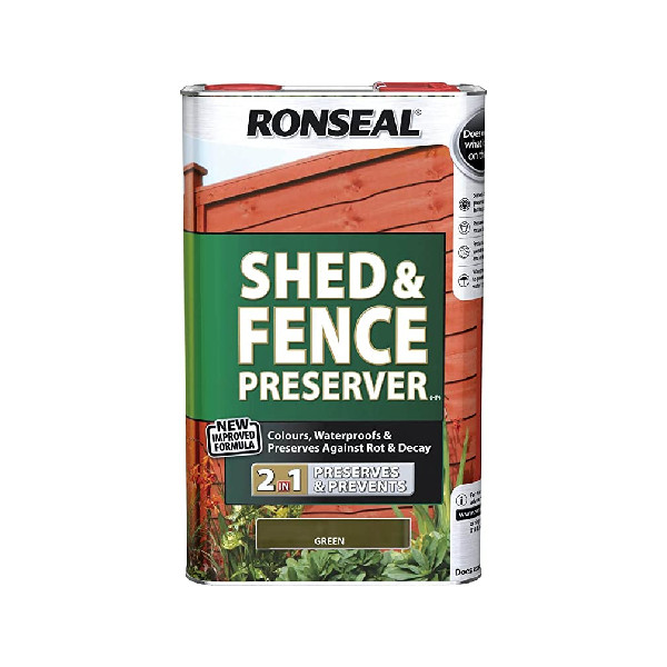 Ronseal Shed & Fence Preserver 5Lt - Green