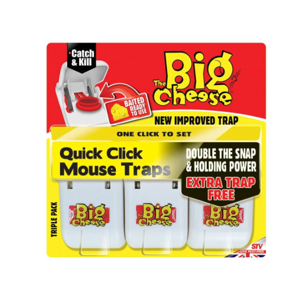 STV Big Cheese Mouse Trap - Quick Click - 3 Pack