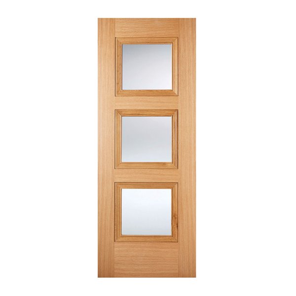 Oak Amsterdam 3L Door - Glazed - All Sizes